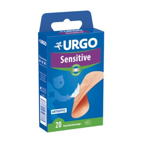 URGO Sensitive Антисептический пластырь для чувствительной кожи, 20 шт